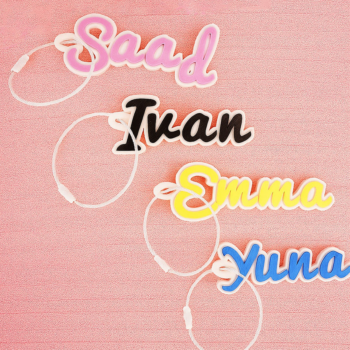 Personalized Script Name Keychain Tag with Custom Lettering