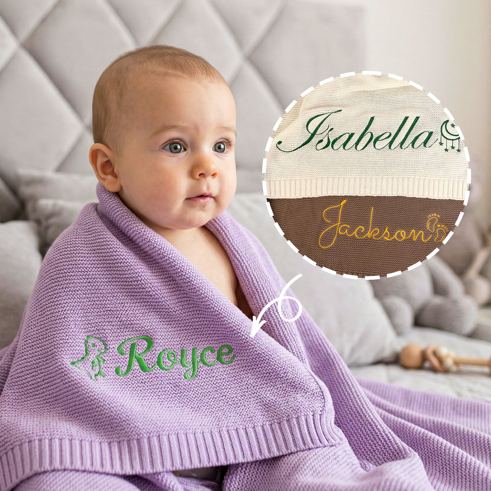 Personalized Baby Name Knit Blanket - Sokidsun