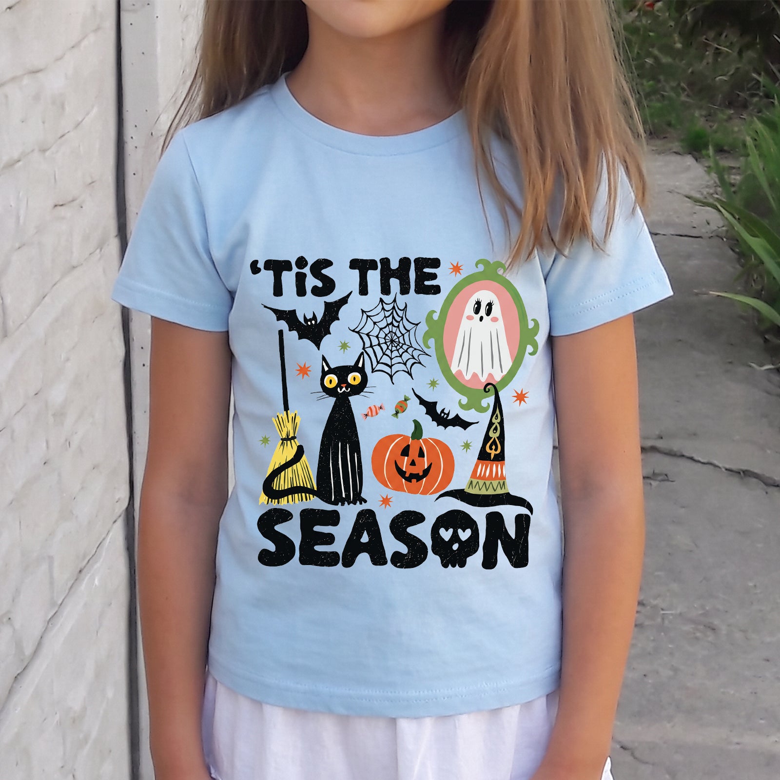 Personalized Kids Tis The Season Halloween Graphic T-Shirt
