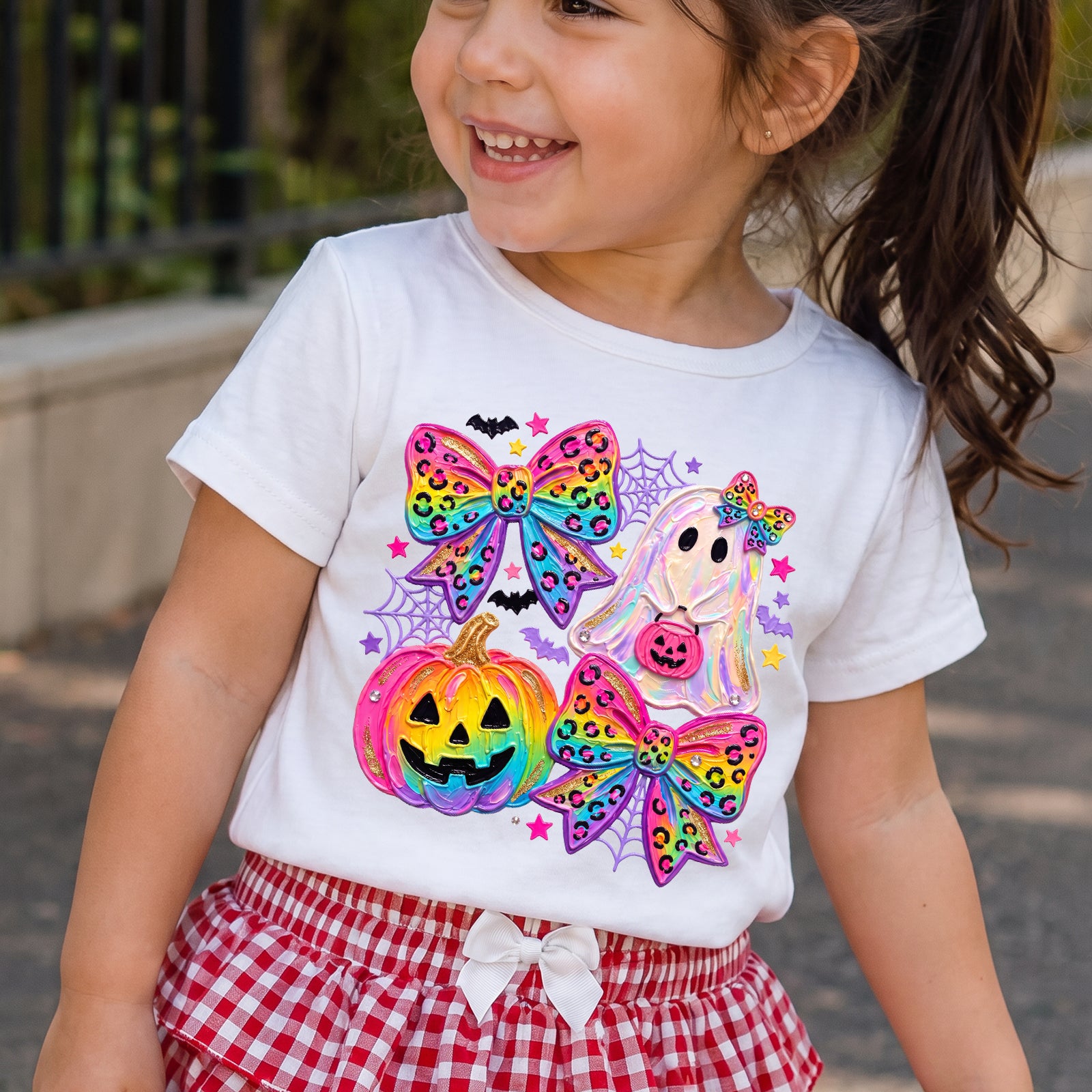 Personalized Kids Cute Ghost Halloween Graphic T-Shirt