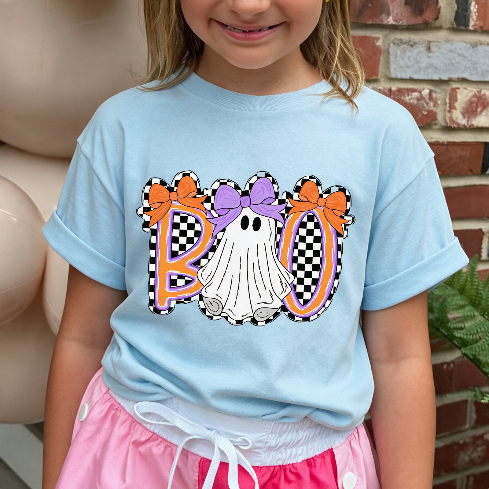 Personalized Kids Cute Boo Halloween Graphic T-Shirt