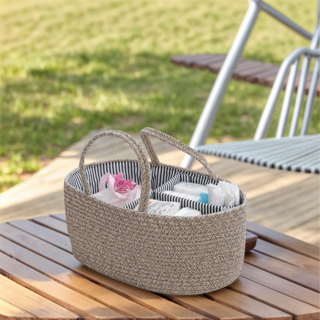 Personalized Letter Style Cotton Rope Woven Storage Basket - Sokidsun