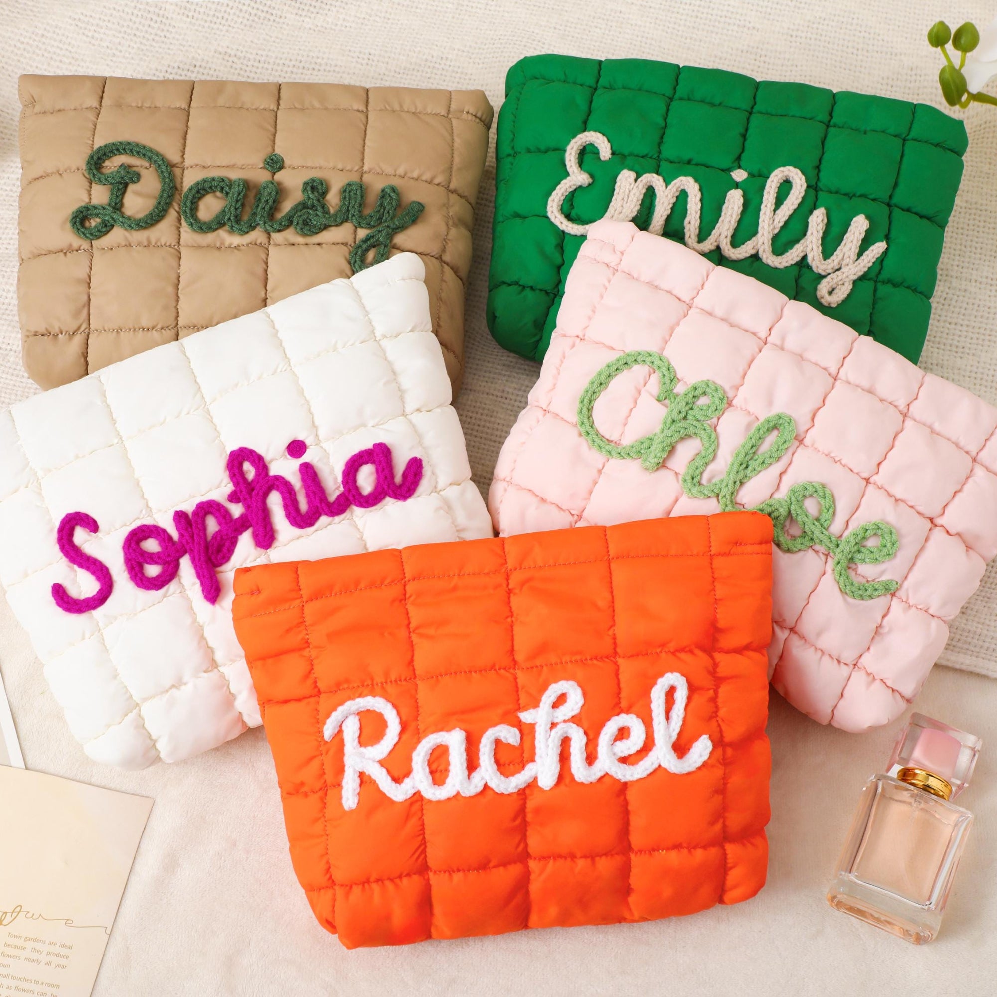 Personalized Embroidered Name Travel Cosmetic Organizer