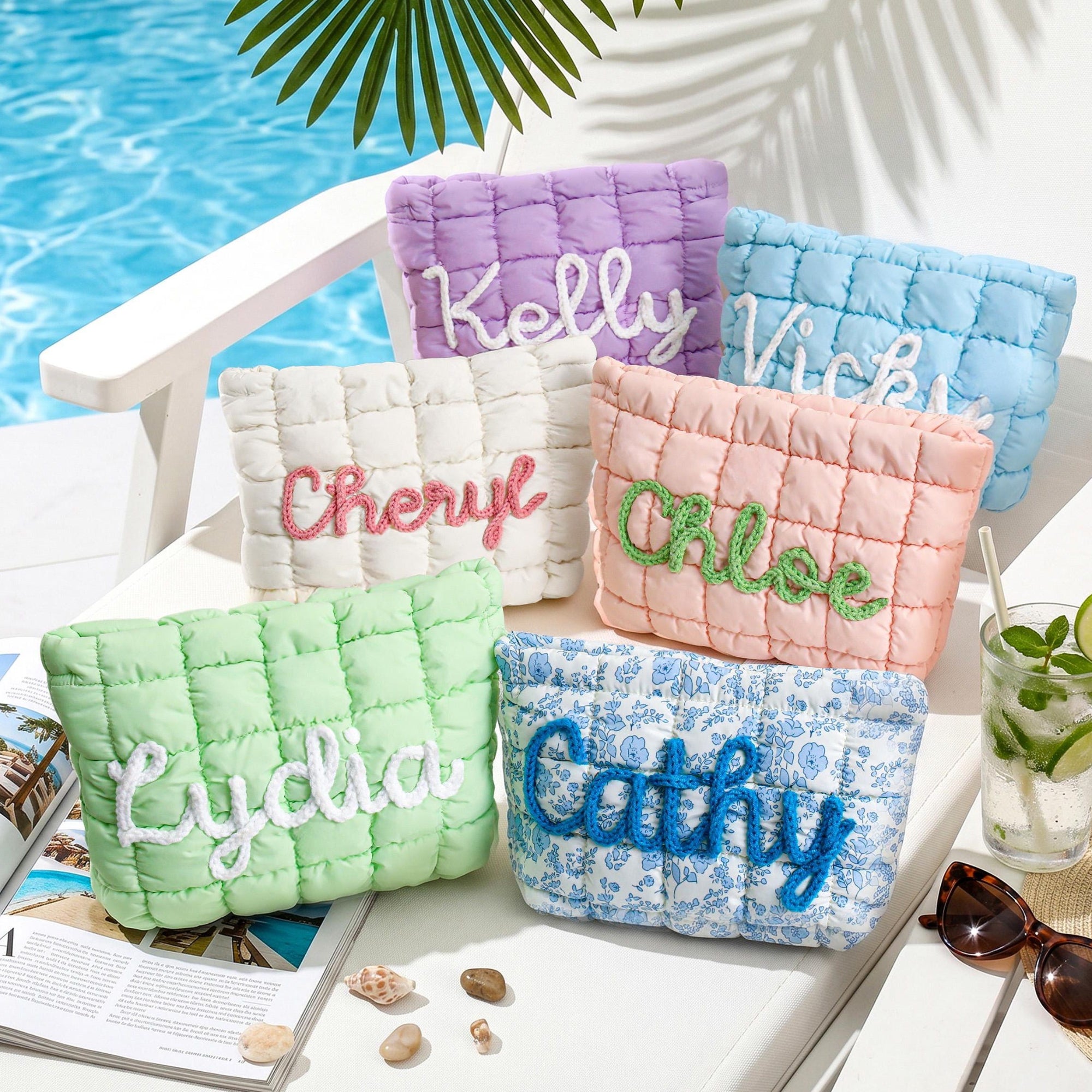 Personalized Embroidered Name Travel Cosmetic Organizer