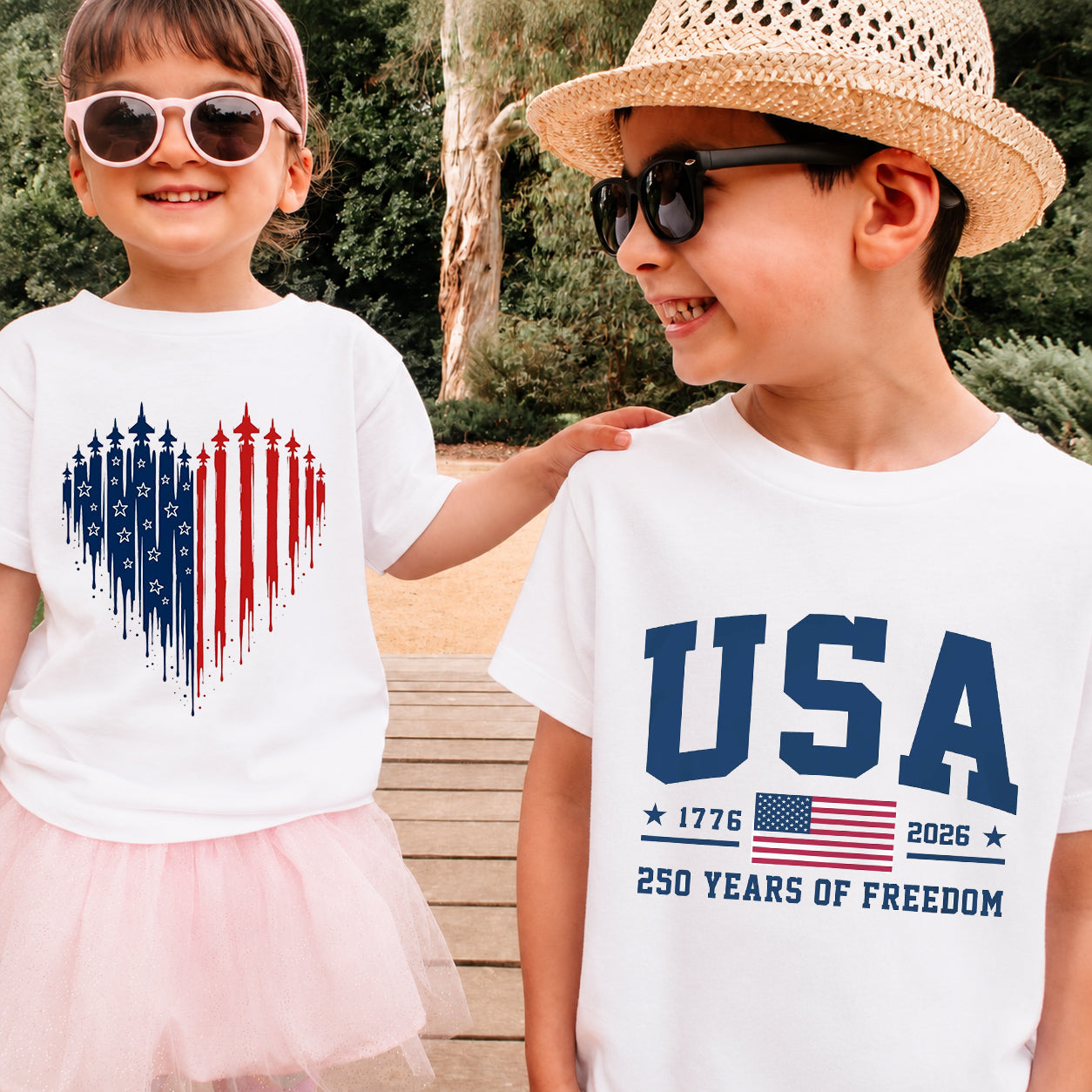 4th of July Kids Patriotic T-Shirt β America 250 Years of Freedom