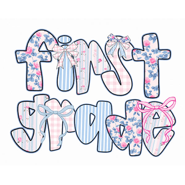 Personalized First Grade Floral Bow T-Shirt