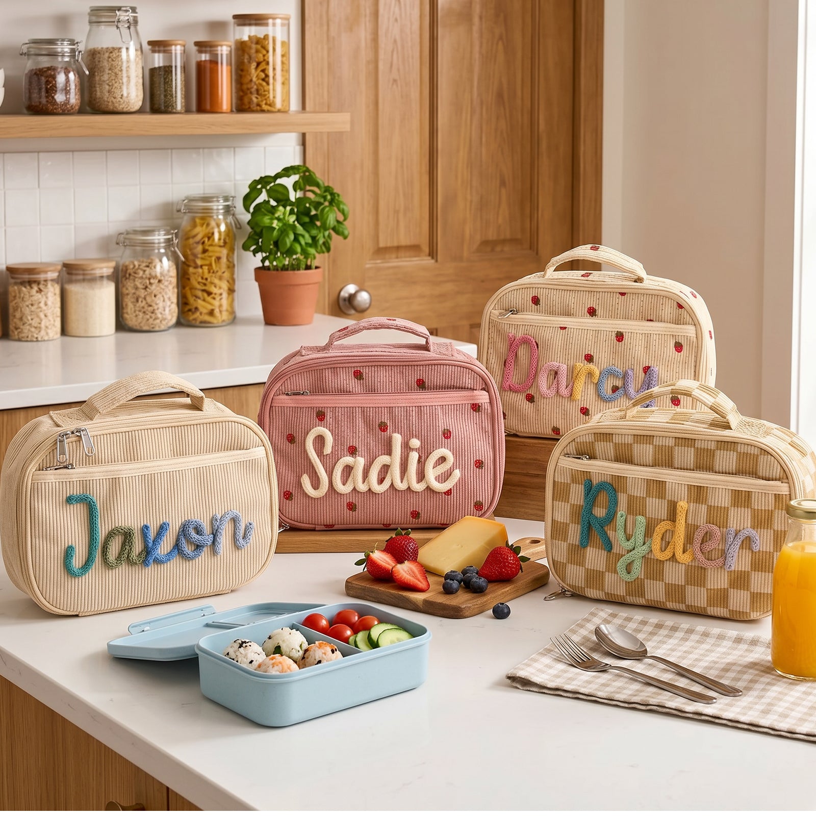 Personalized Kids Corduroy Lunch Bag