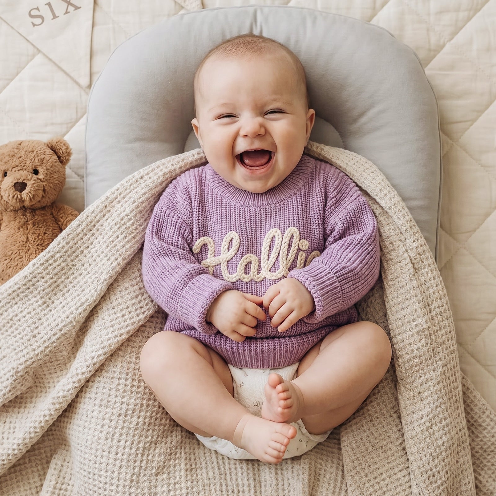 Personalized Baby Name Knit Sweater