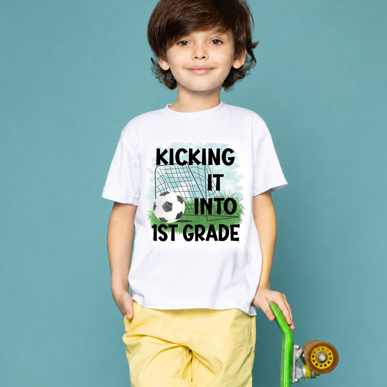 Kicking It Into 1st Grade Soccer Back to School T-Shirt