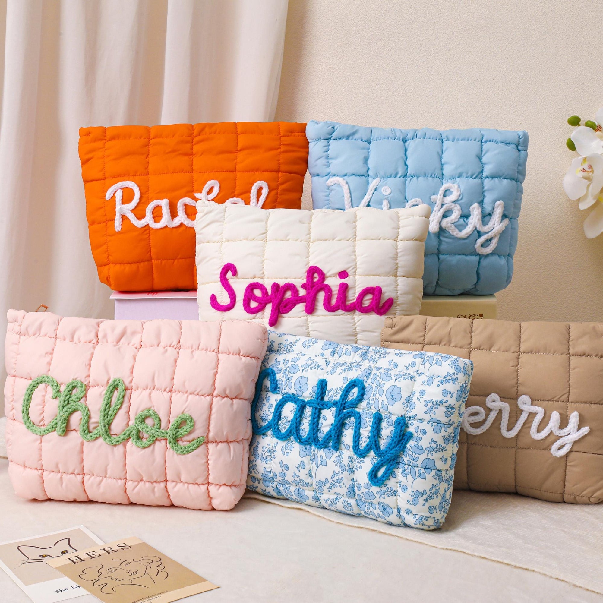 Personalized Embroidered Name Travel Cosmetic Organizer