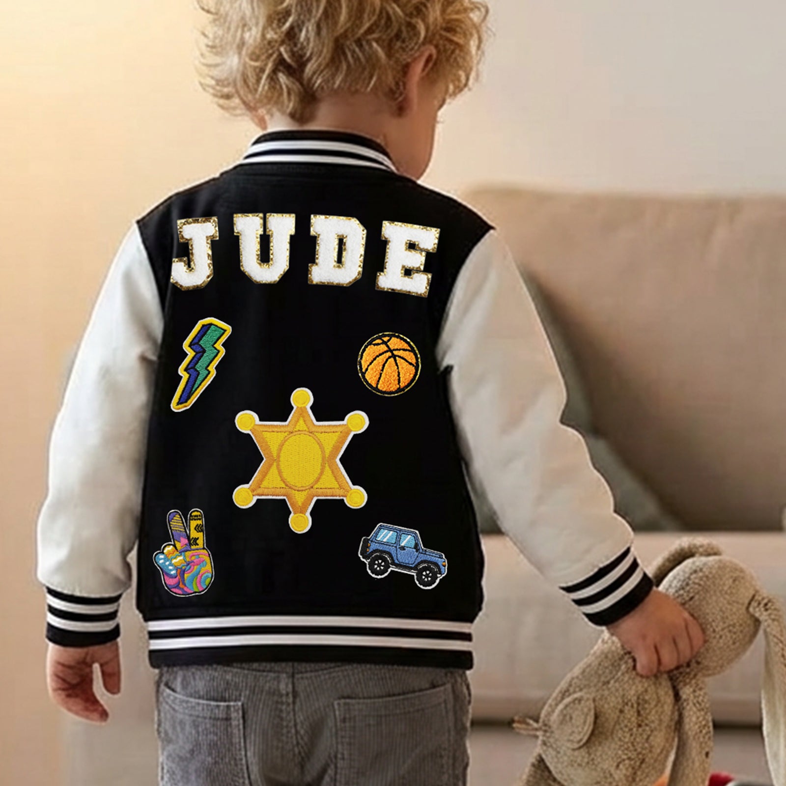 Personalized Kids Baseball Patch Jacket