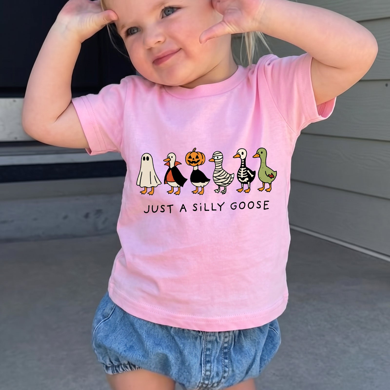 Personalized Kids Silly Goose Halloween Graphic T-Shirt