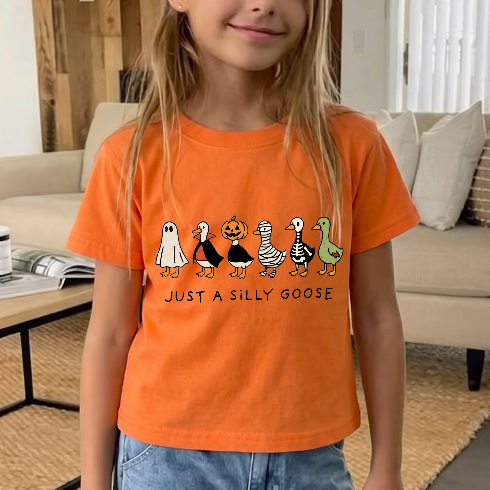 Personalized Kids Silly Goose Halloween Graphic T-Shirt