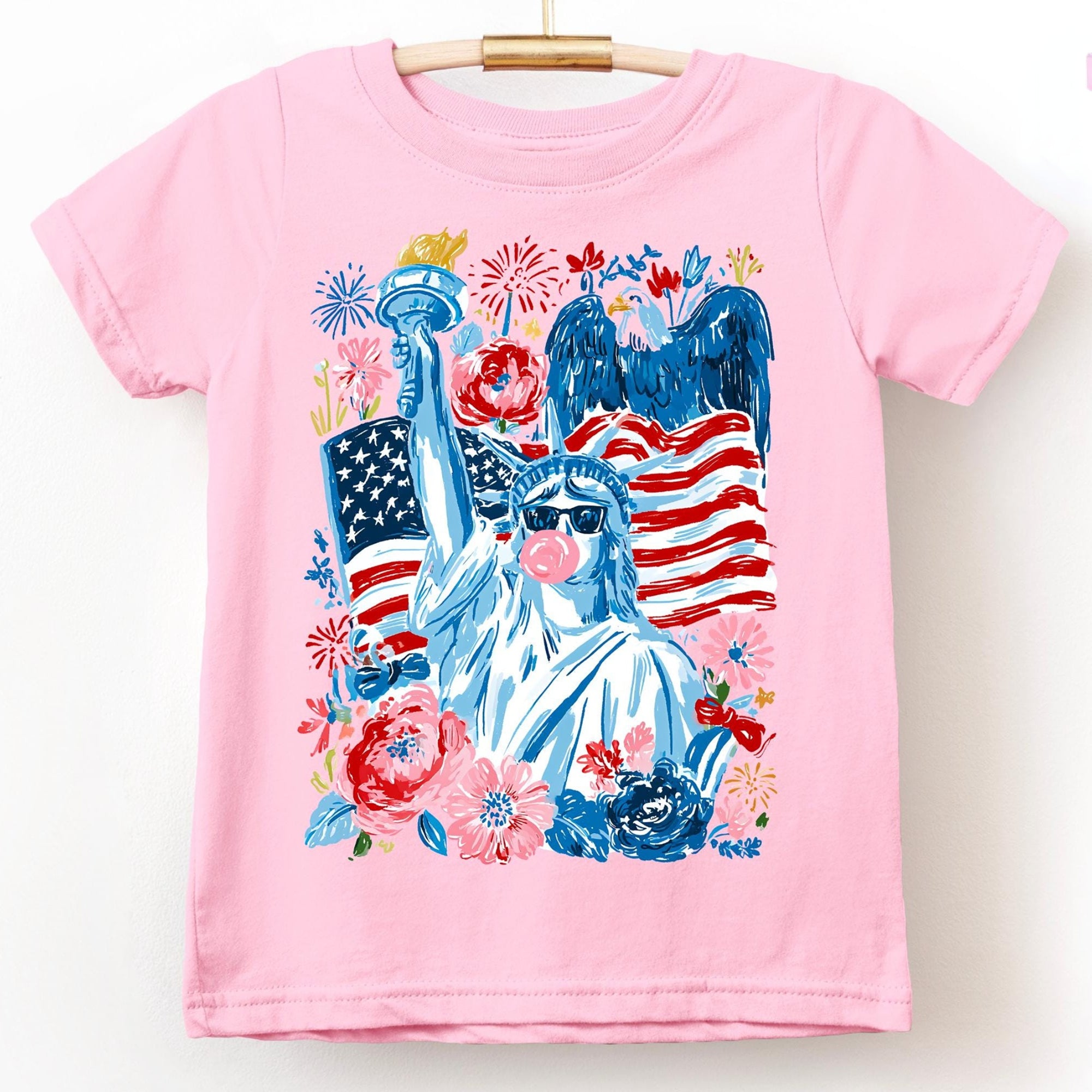 Girls Patriotic Statue of Liberty T-Shirt