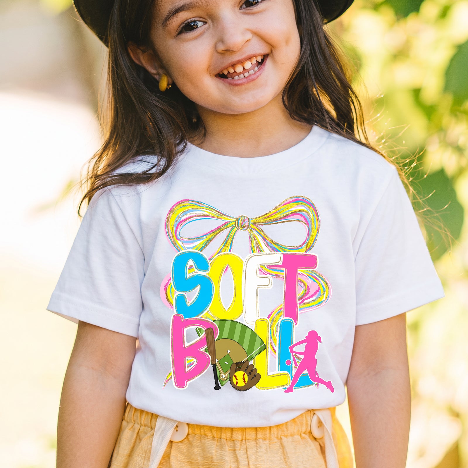 Personalized Girls Softball Graphic T-shirt