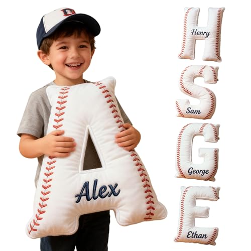 Personalized Kids Baseball Letter Pillow - Sokidsun