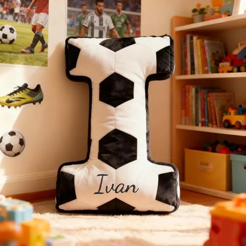 Personalized Kids Soccer Letter Pillow - Sokidsun