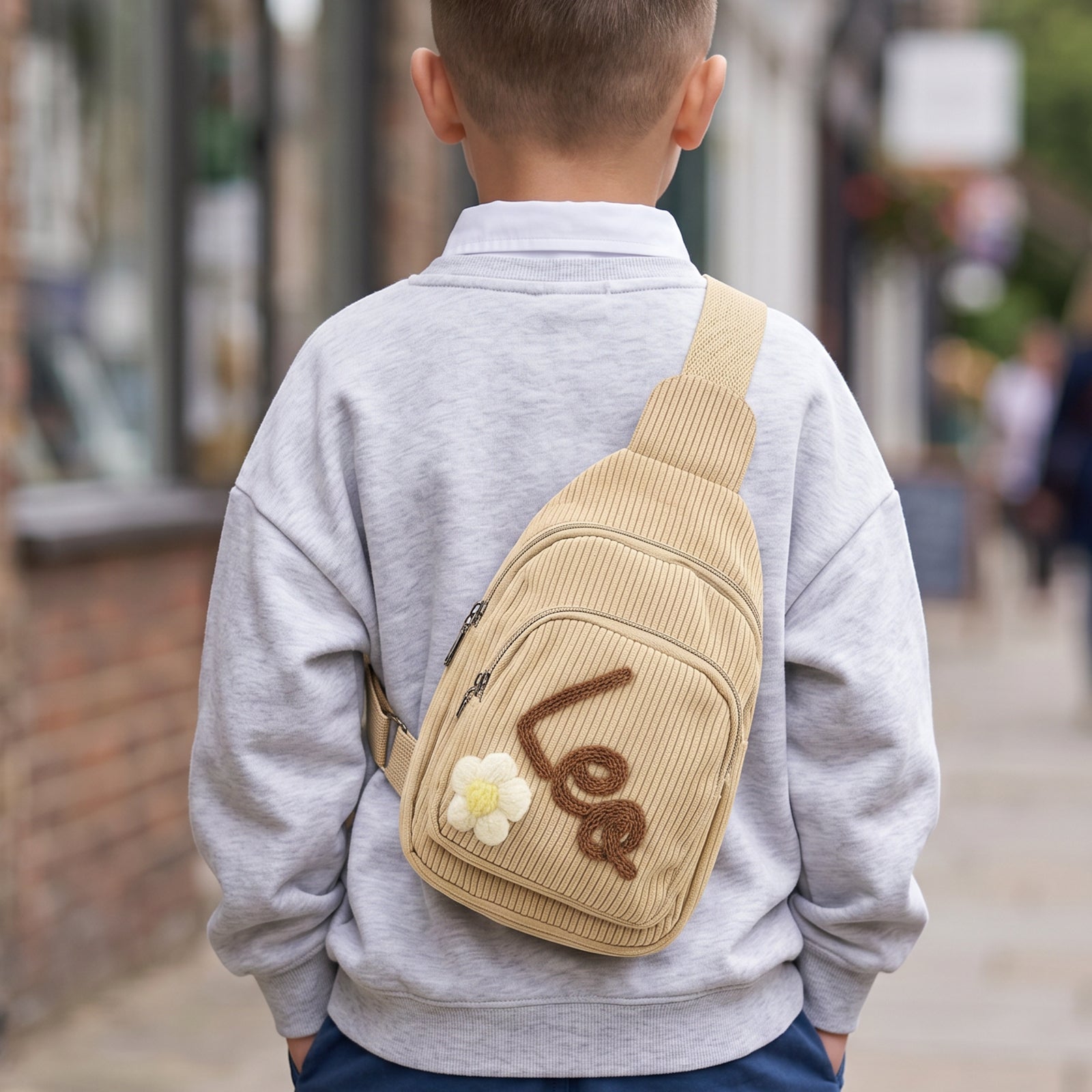 Personalized Kids Corduroy Sling Backpack