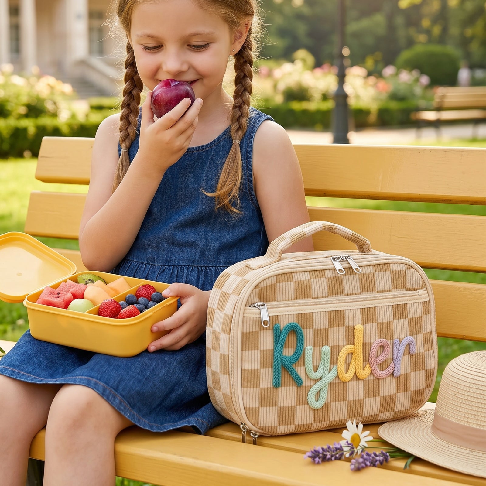 Personalized Kids Corduroy Lunch Bag