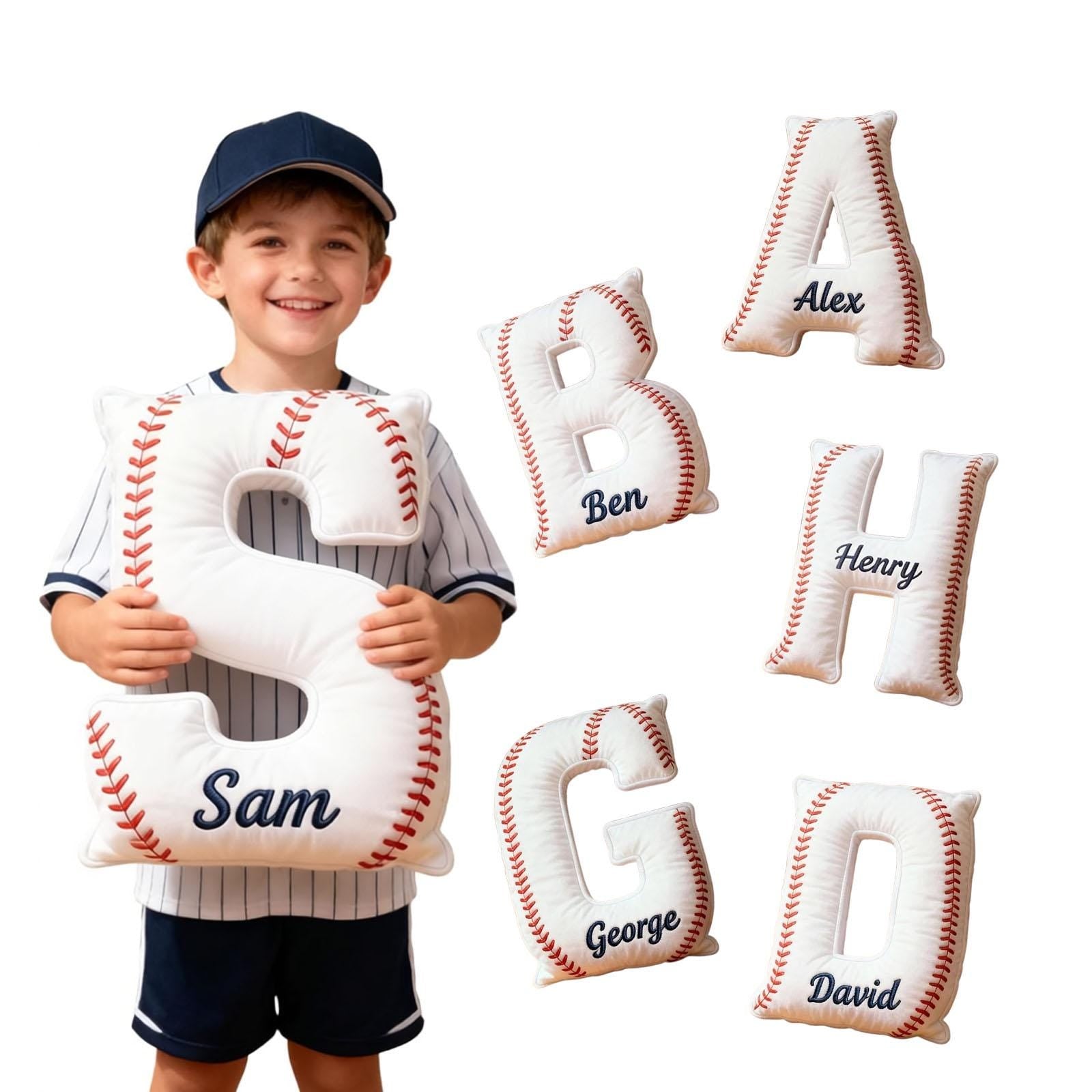 Personalized Kids Baseball Letter Pillow - Sokidsun