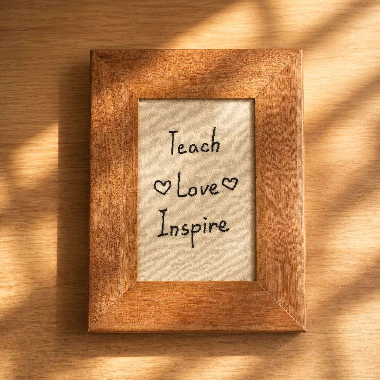 Personalized Handwriting Embroidery Wooden Keepsake Frame from Your Writing