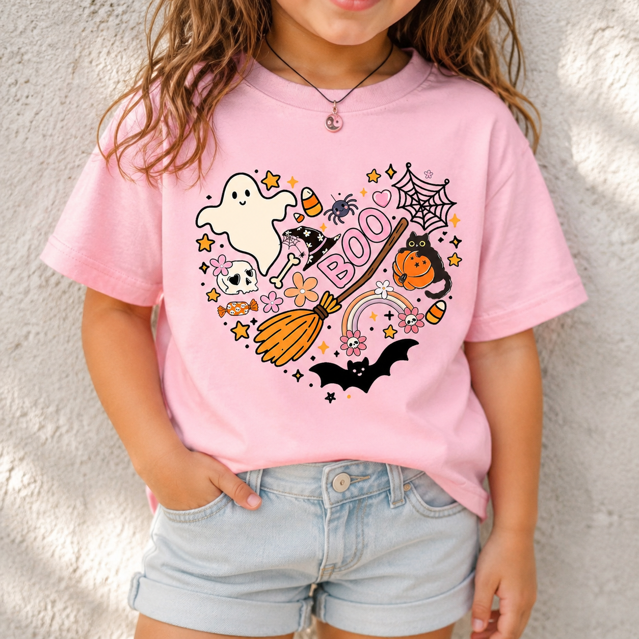 Personalized Kids Boo Halloween Graphic T-Shirt