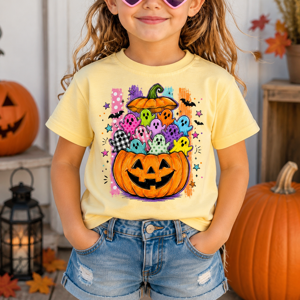 Personalized Kids Spooky Season Halloween Graphic T-Shirt