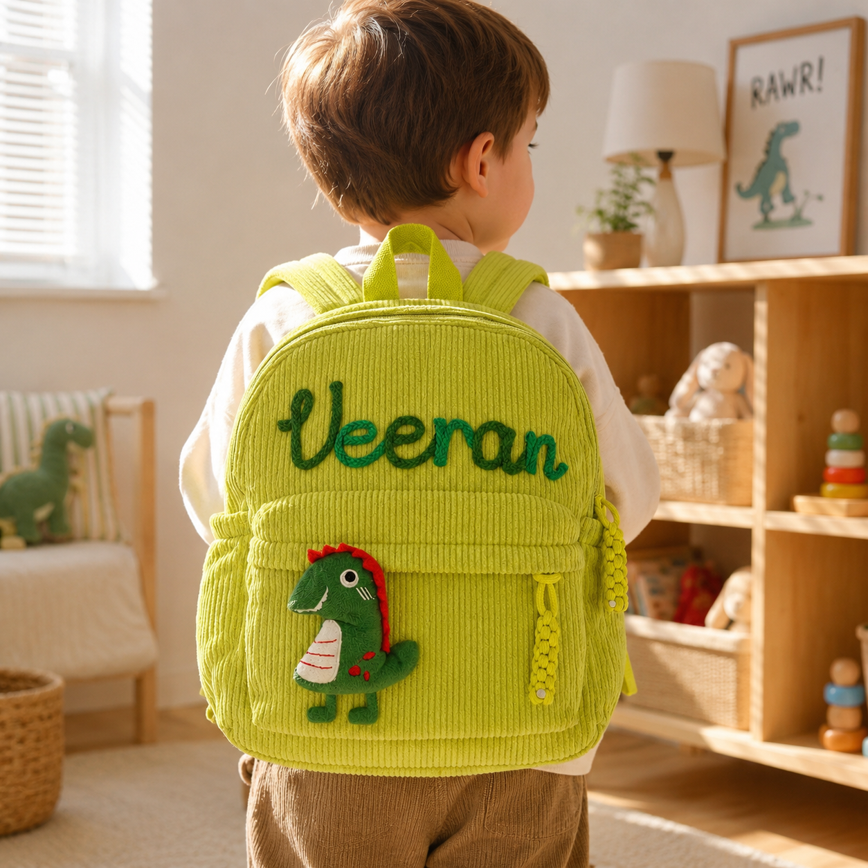 Personalized Back-to-School Corduroy Backpack for Kids