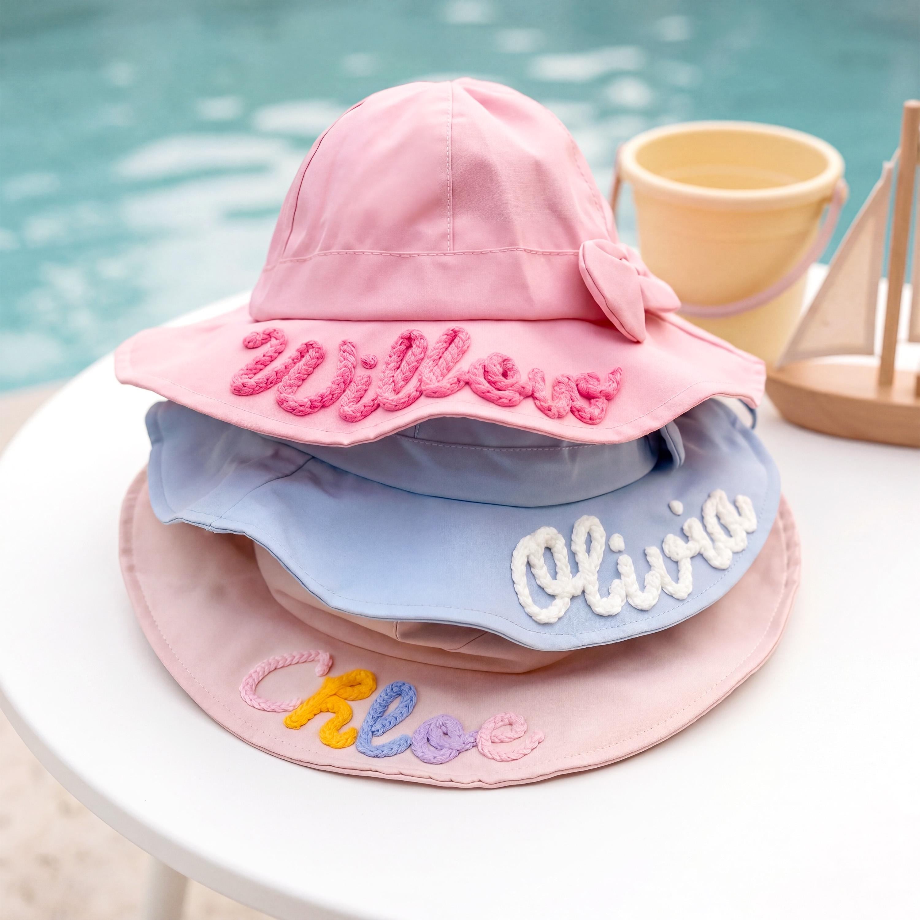 Personalized Girls Sun Hat with Custom Name