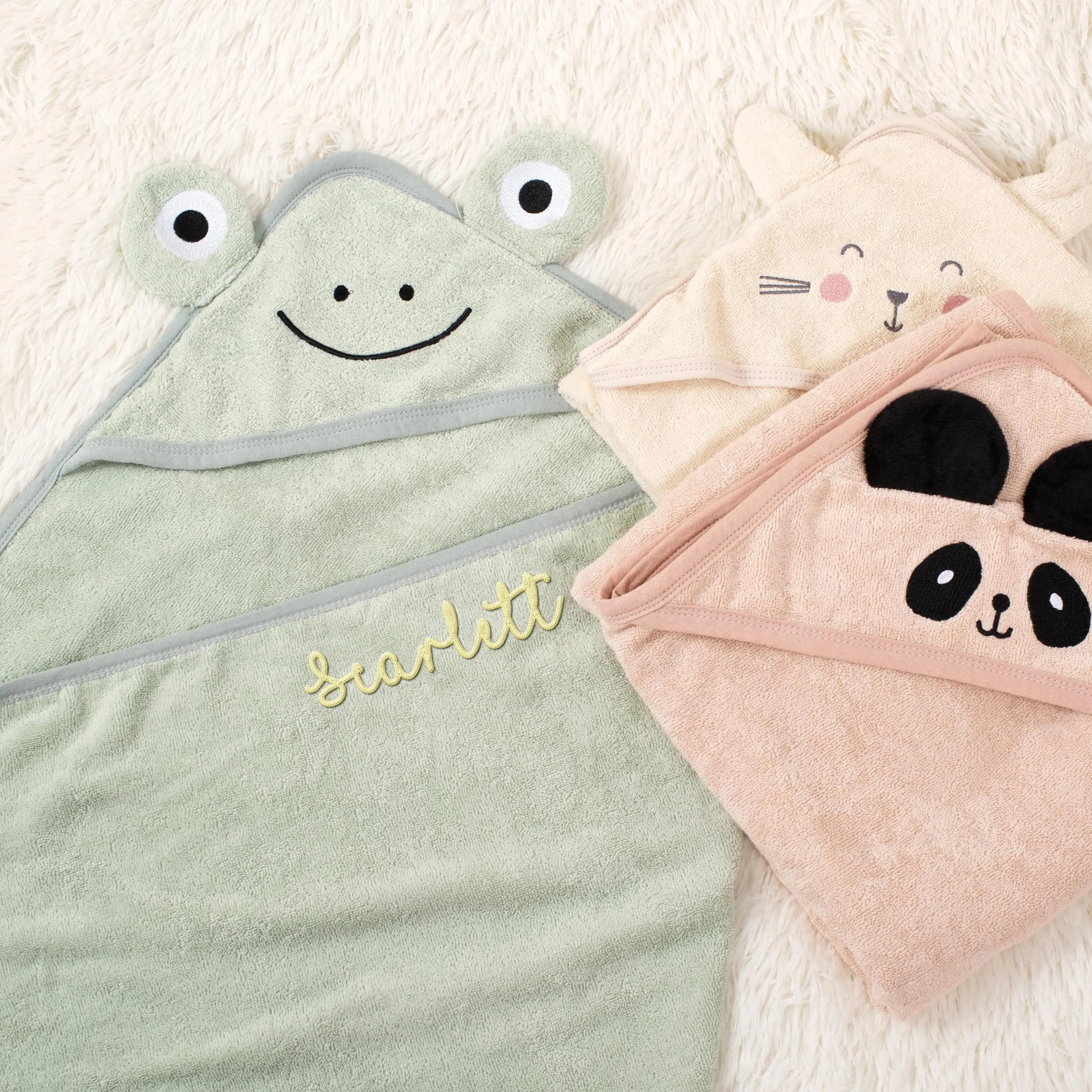 Personalized Baby Animal Hooded Bath Towel