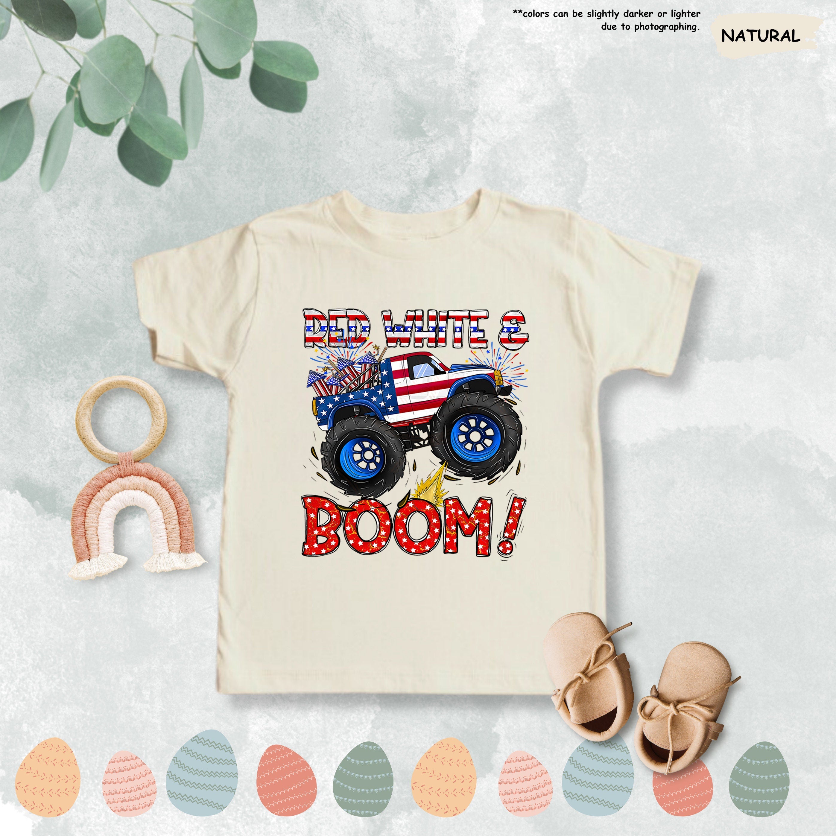 America 250th Anniversary Monster Truck Kids T-Shirt