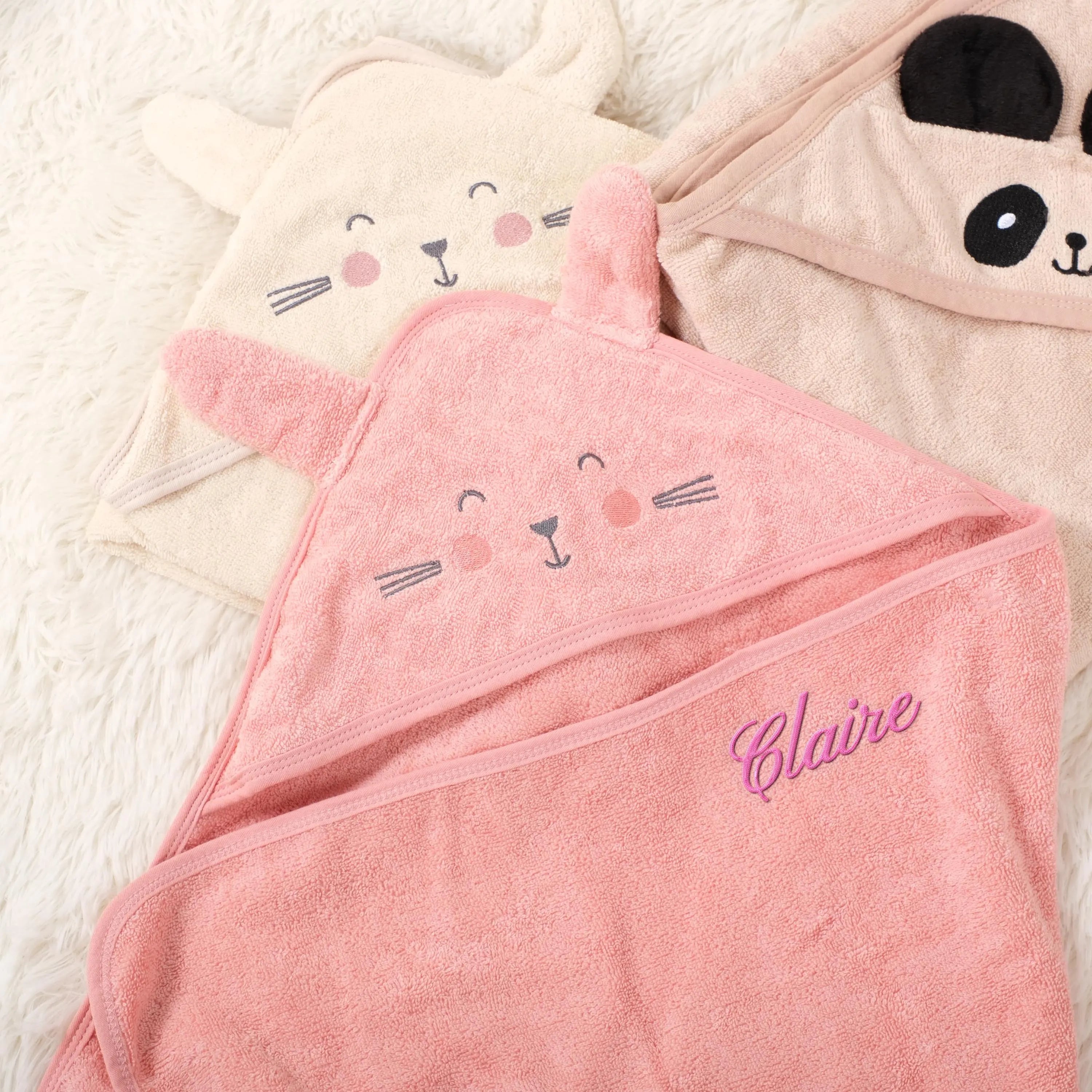 Personalized Baby Animal Hooded Bath Towel