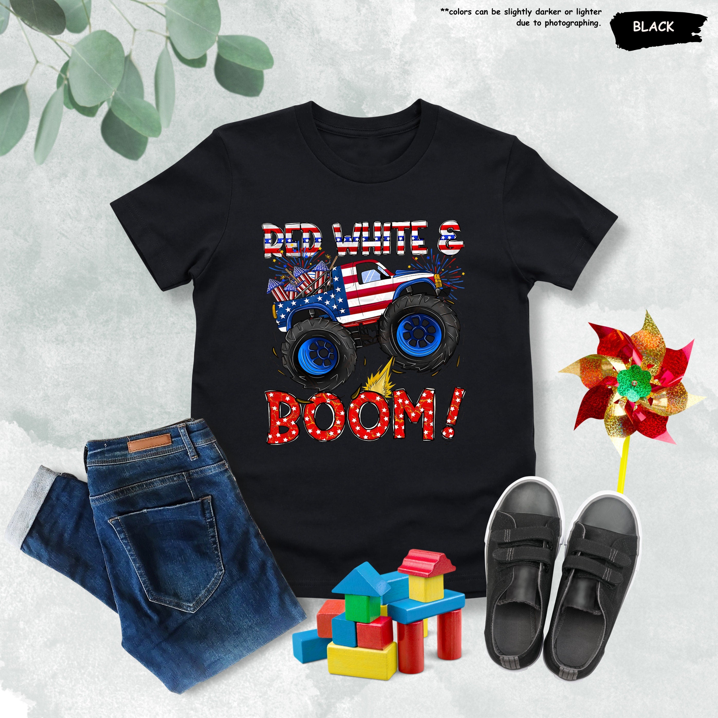 America 250th Anniversary Monster Truck Kids T-Shirt