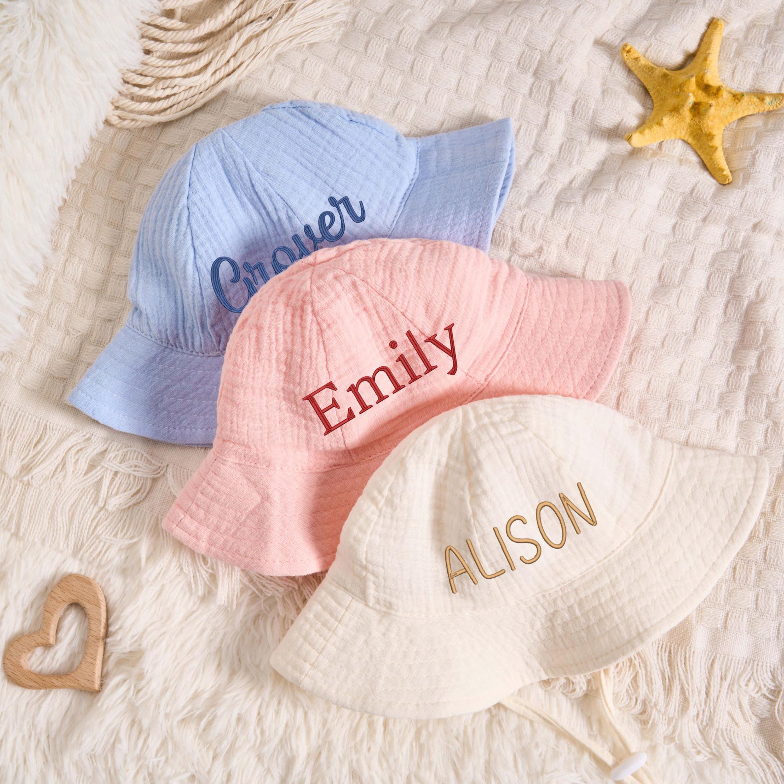 Personalized Kids Cotton Muslin Bucket Hat - Sokidsun
