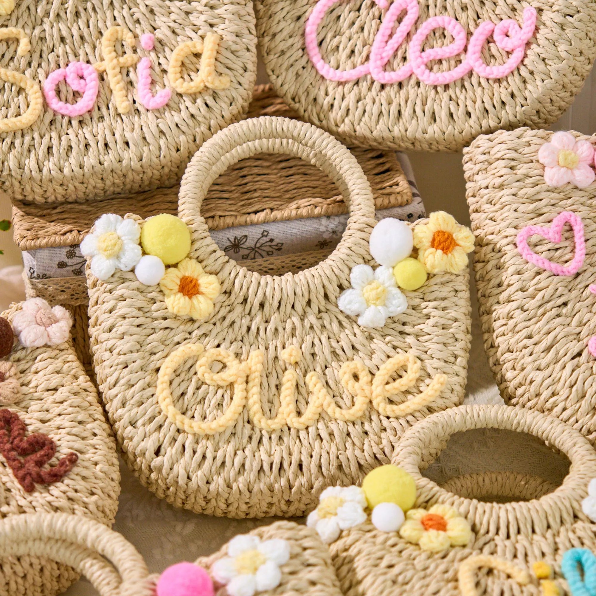 Personalized Kids Straw Handbag - Sokidsun