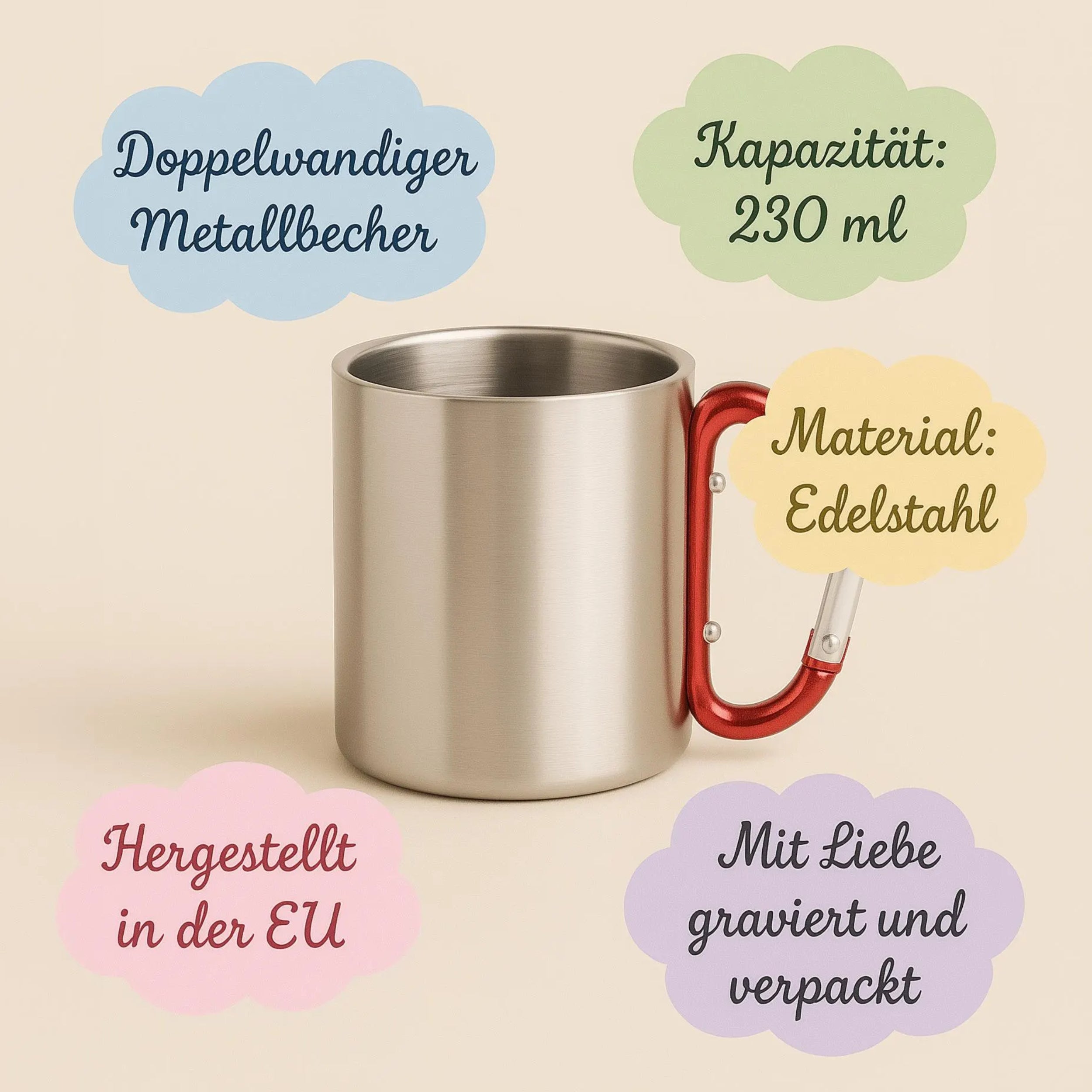 Personalized Kids Stainless Steel Animal Camping Mug - Sokidsun