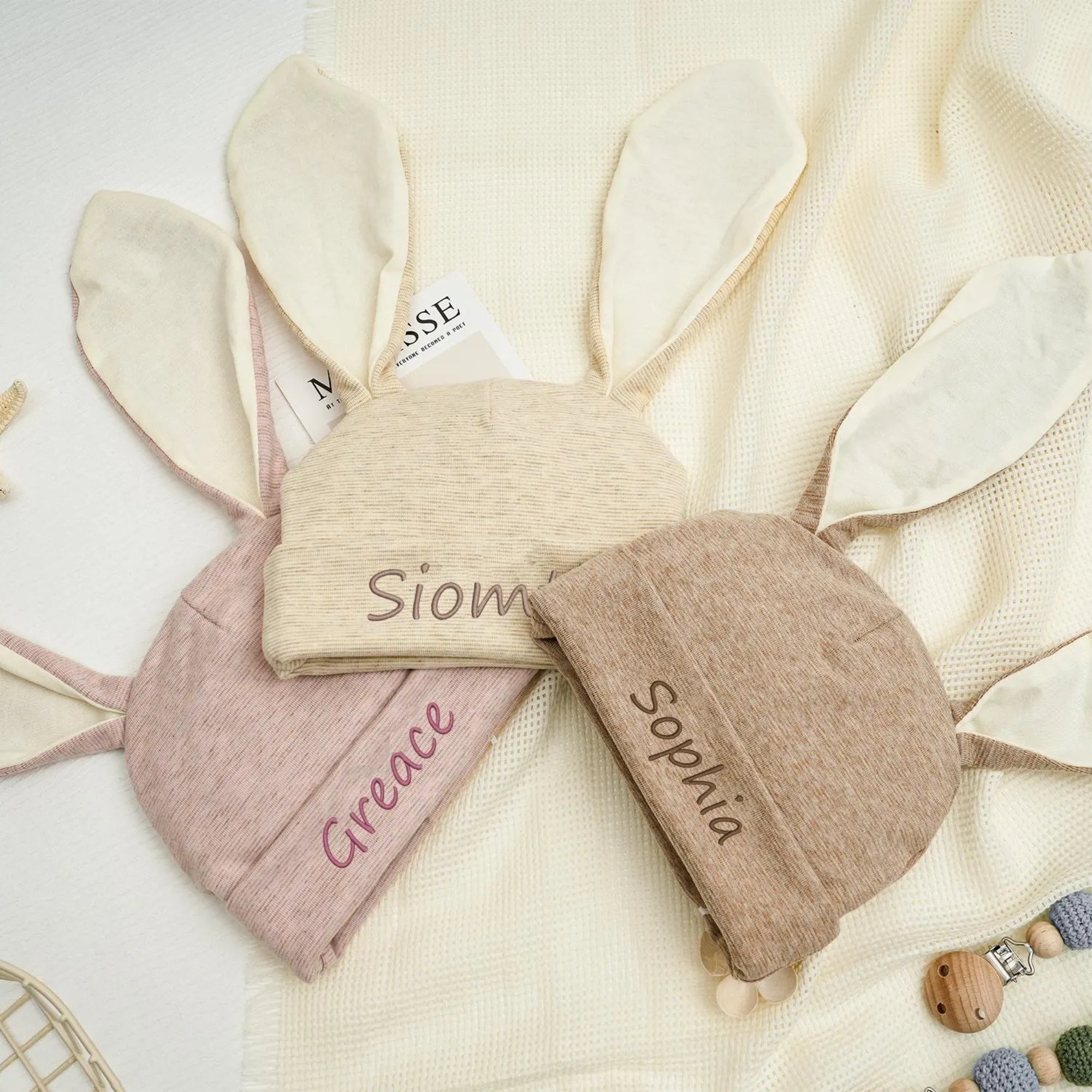 Personalized Bunny Ears Baby Beanie Hat