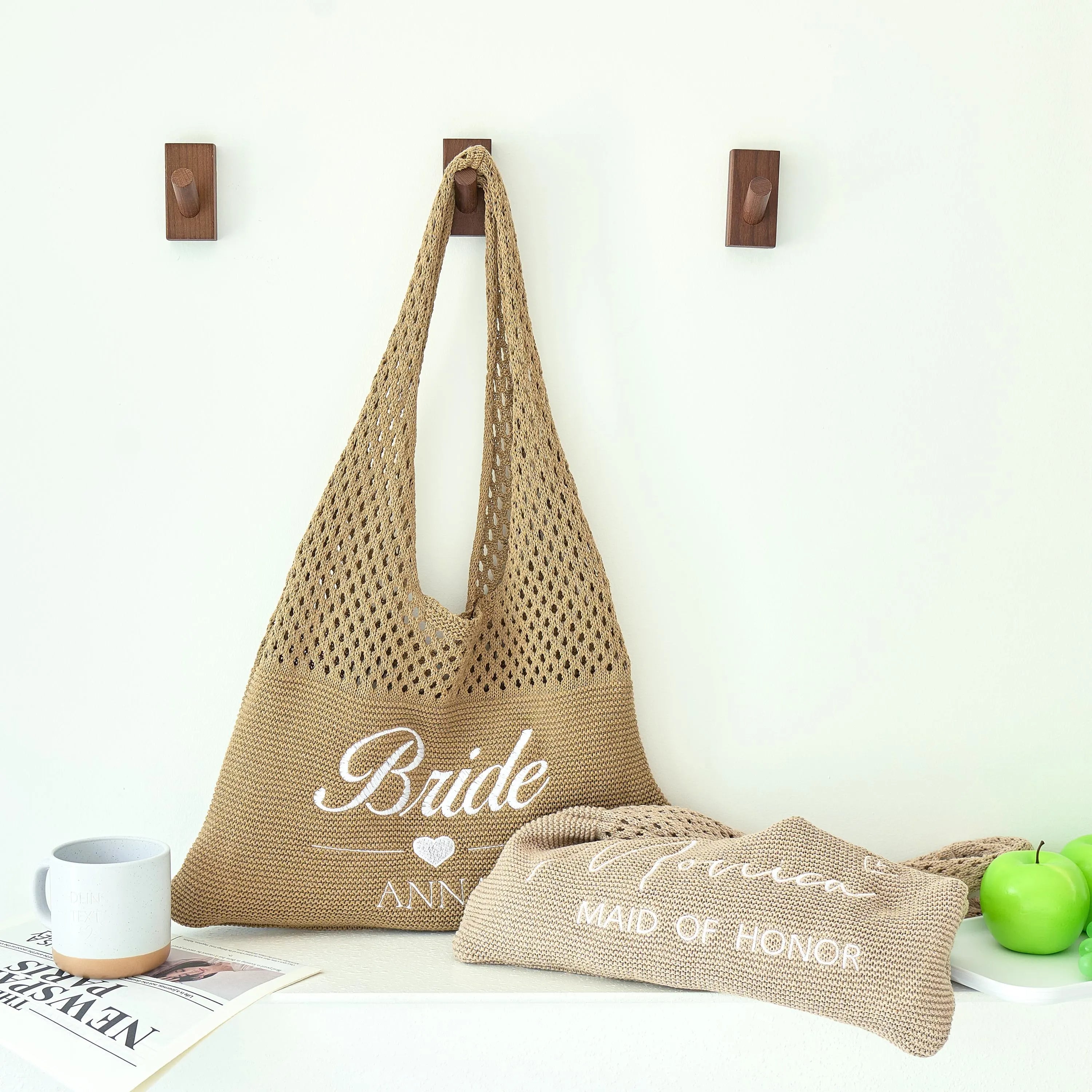 Personalized Knitted Shoulder Tote Bag - Sokidsun