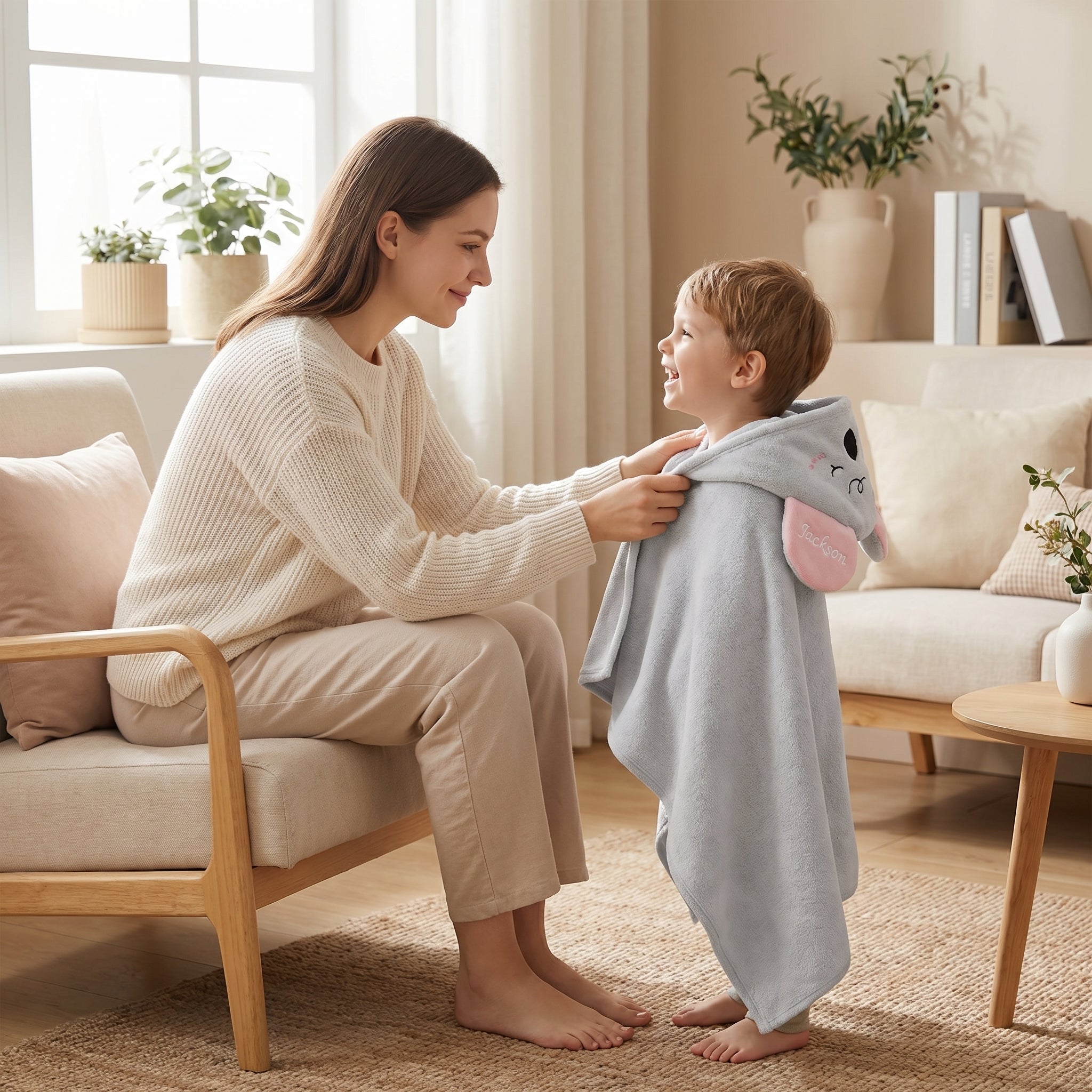 Personalized Koala Hooded Bath Towel with Name