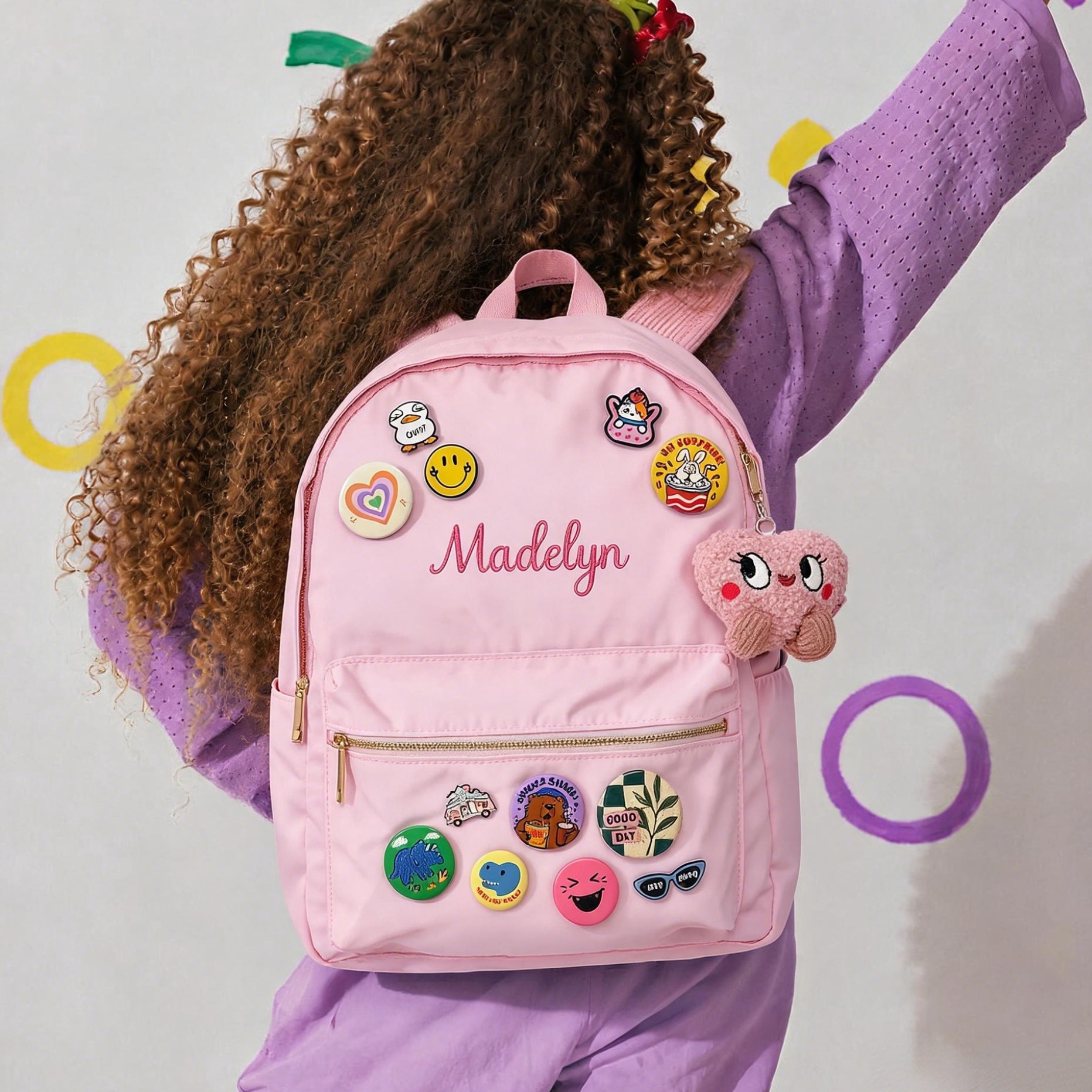Personalized Badges Backpack with Embroidered Name