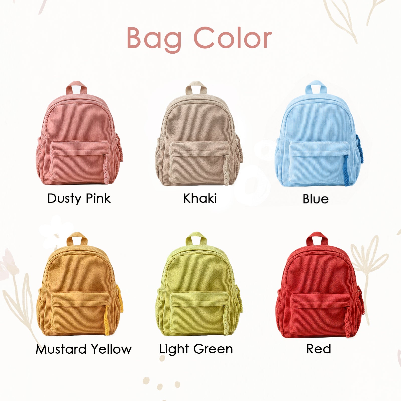 Personalized Back-to-School Corduroy Backpack for Kids