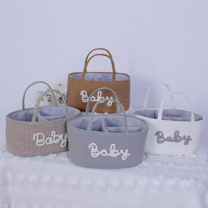 Personalized Letter Style Cotton Rope Woven Storage Basket - Sokidsun