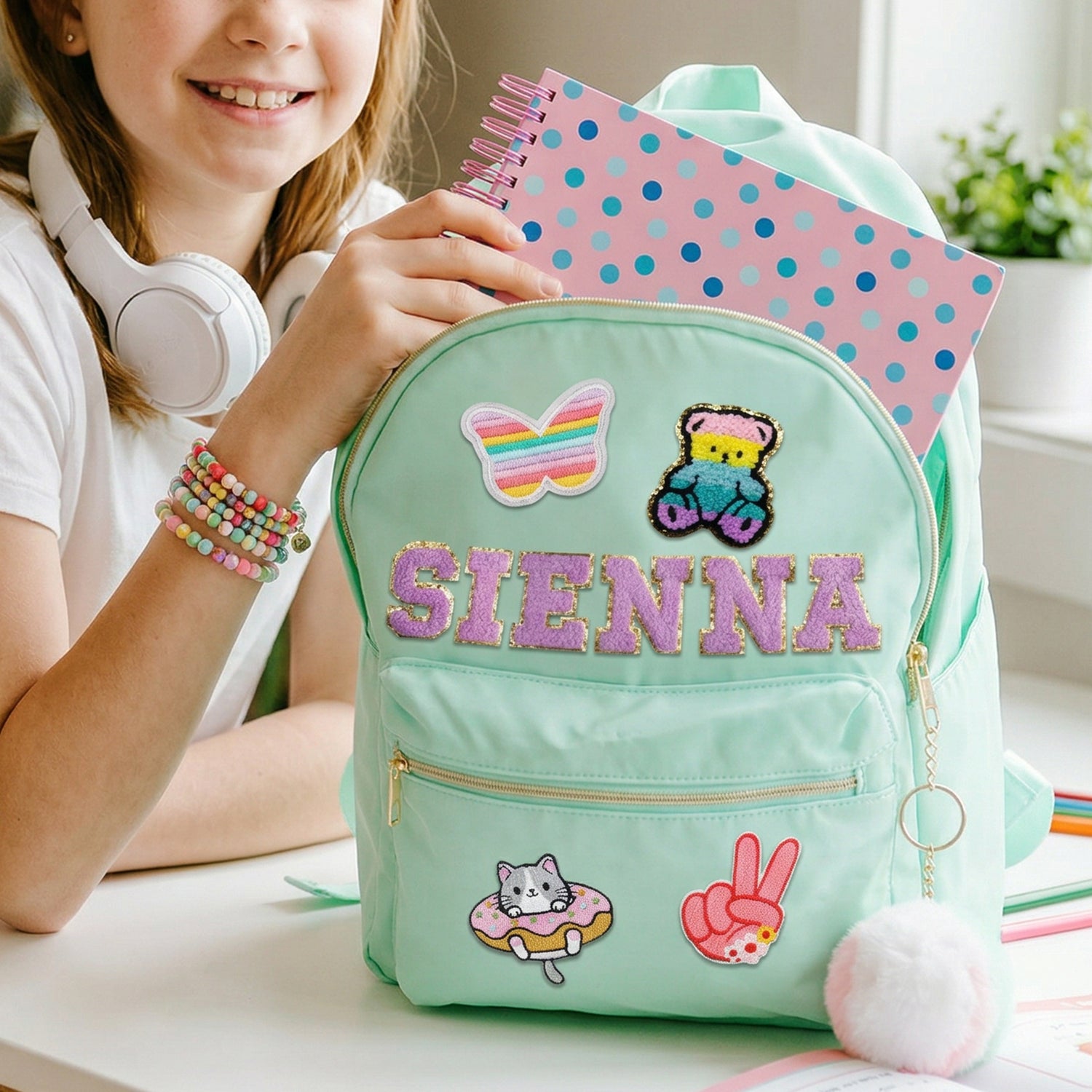 Personalized Patches Nylon Backpack for Kids - Sokidsun