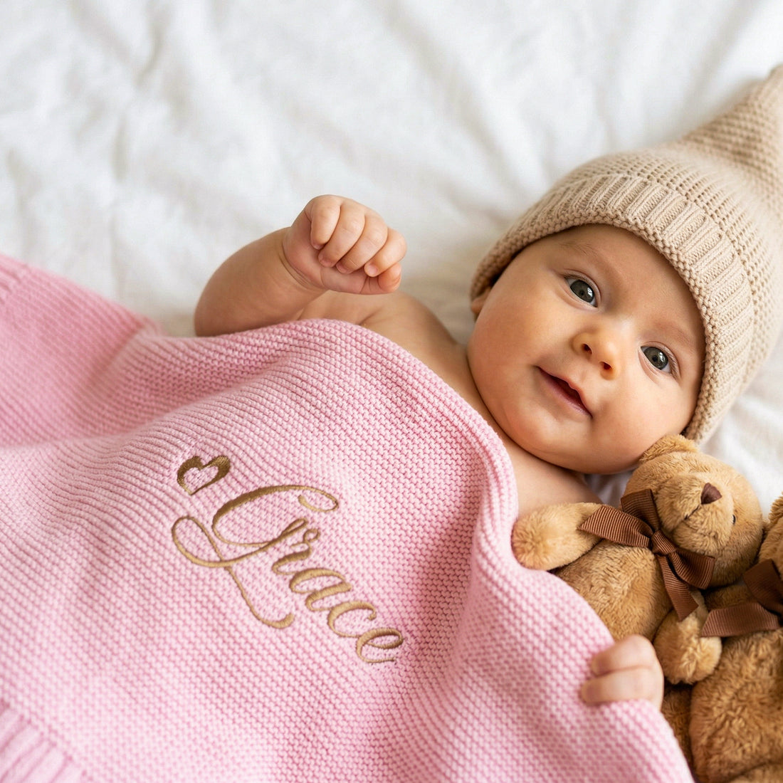 Personalized Baby Name Knit Blanket