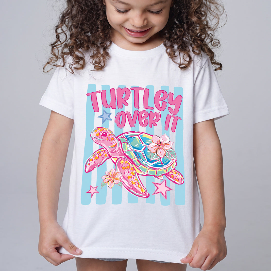 Personalized Kids Turtley Over It Graphic Tee Cute Turtle Summer T-shirt