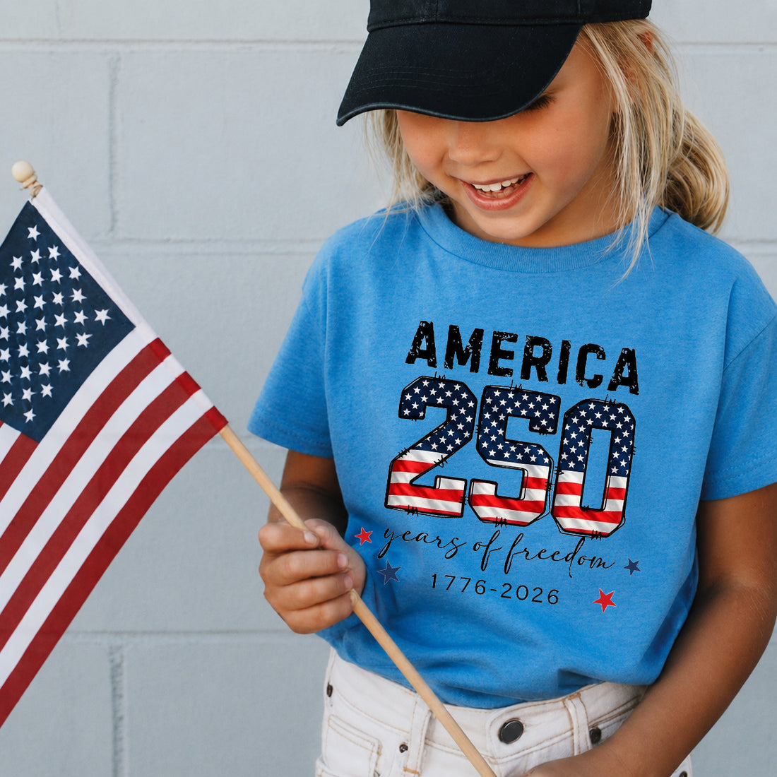 4th of July Kids Patriotic T-Shirt – America 250 Years of Freedom