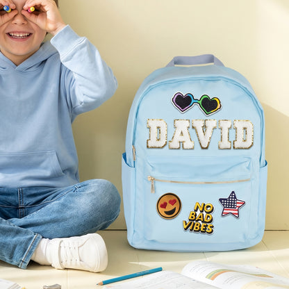 Personalized Patches Nylon Backpack for Kids - Sokidsun