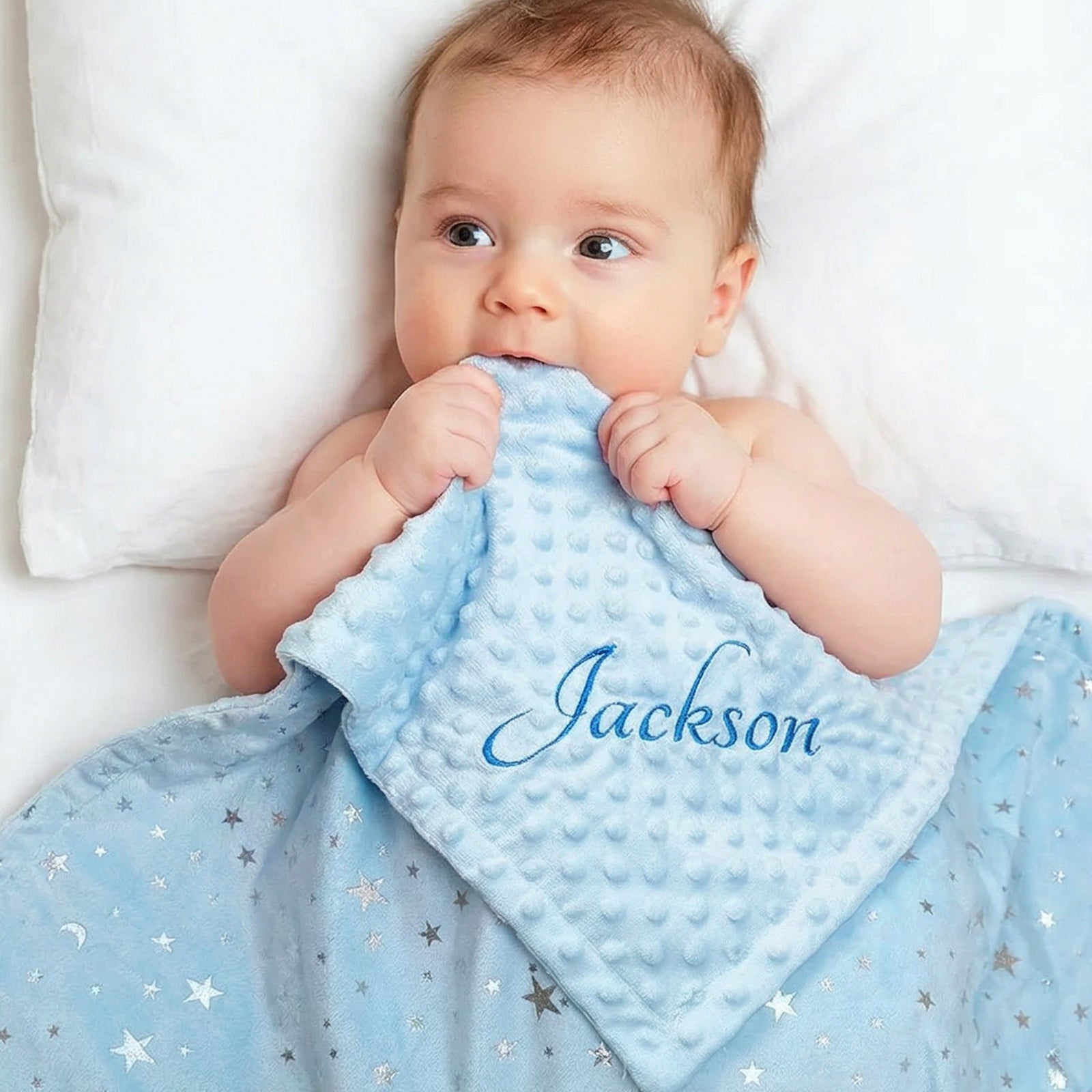 Personalized Baby Minky Dot Blanket with Name - Sokidsun
