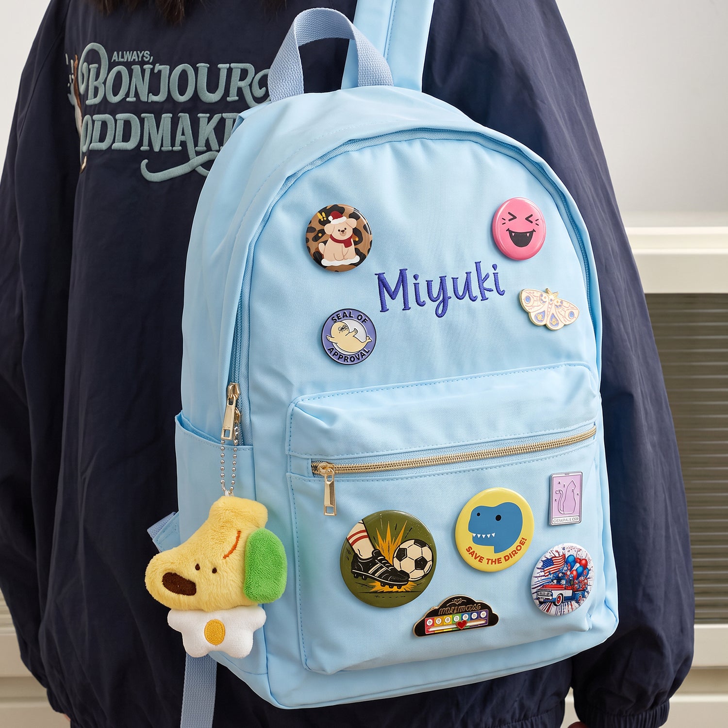 Personalized Badges Backpack with Embroidered Name