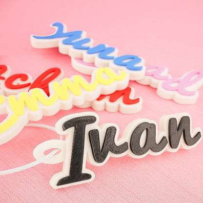 Personalized Script Name Keychain Tag with Custom Lettering - Sokidsun